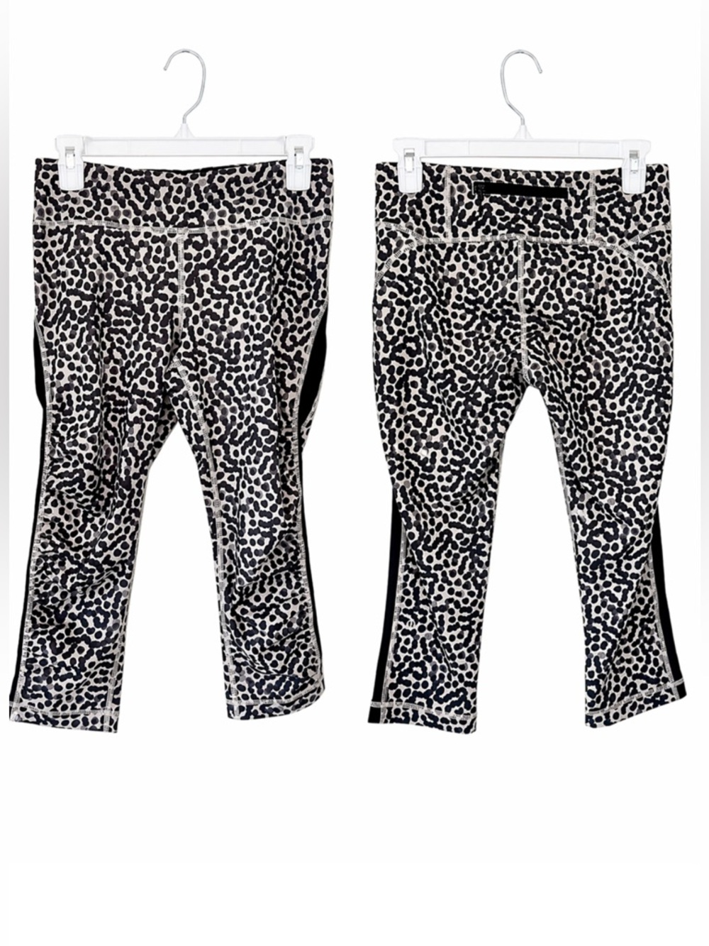 Lululemon Cropped Leopard Print Active Leggings Size 6 Workout Athletic